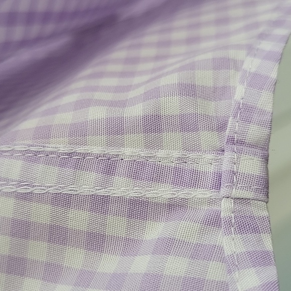Brooks Brothers Lavender Gingham Checkered Dress Shirt SZ 8 - Picture 4 of 12